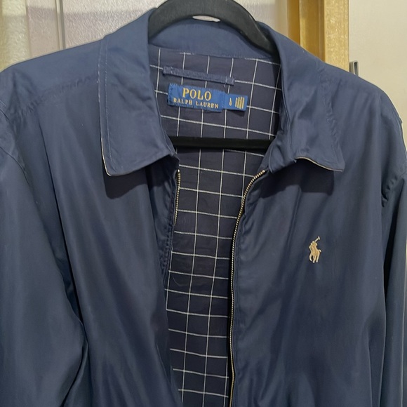 Polo Ralph Lauren Navy Harrington Plaid Lined Full Zip Jacket in Size L - Picture 3 of 15